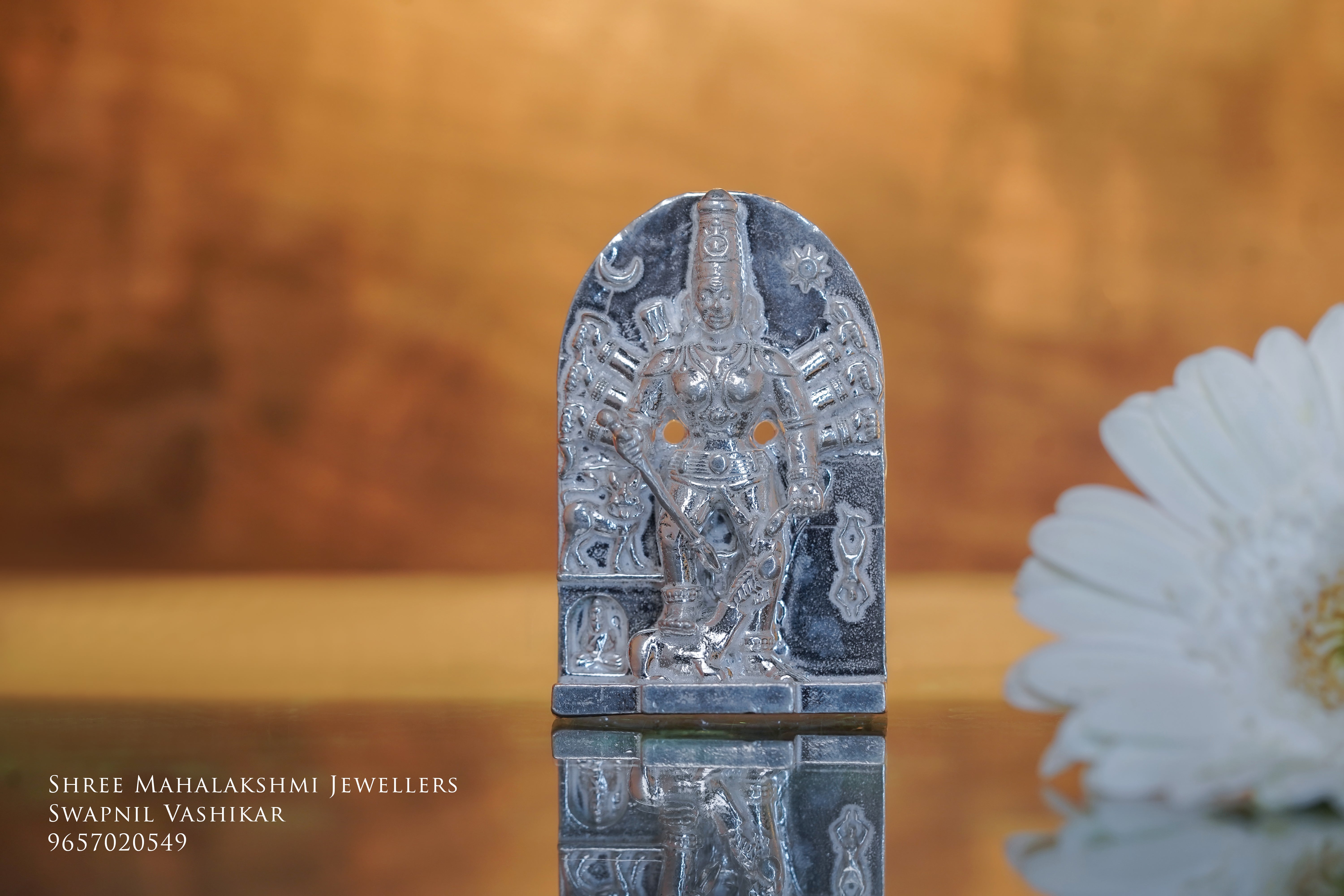 Tuljabhavani idol in silver 5 inches