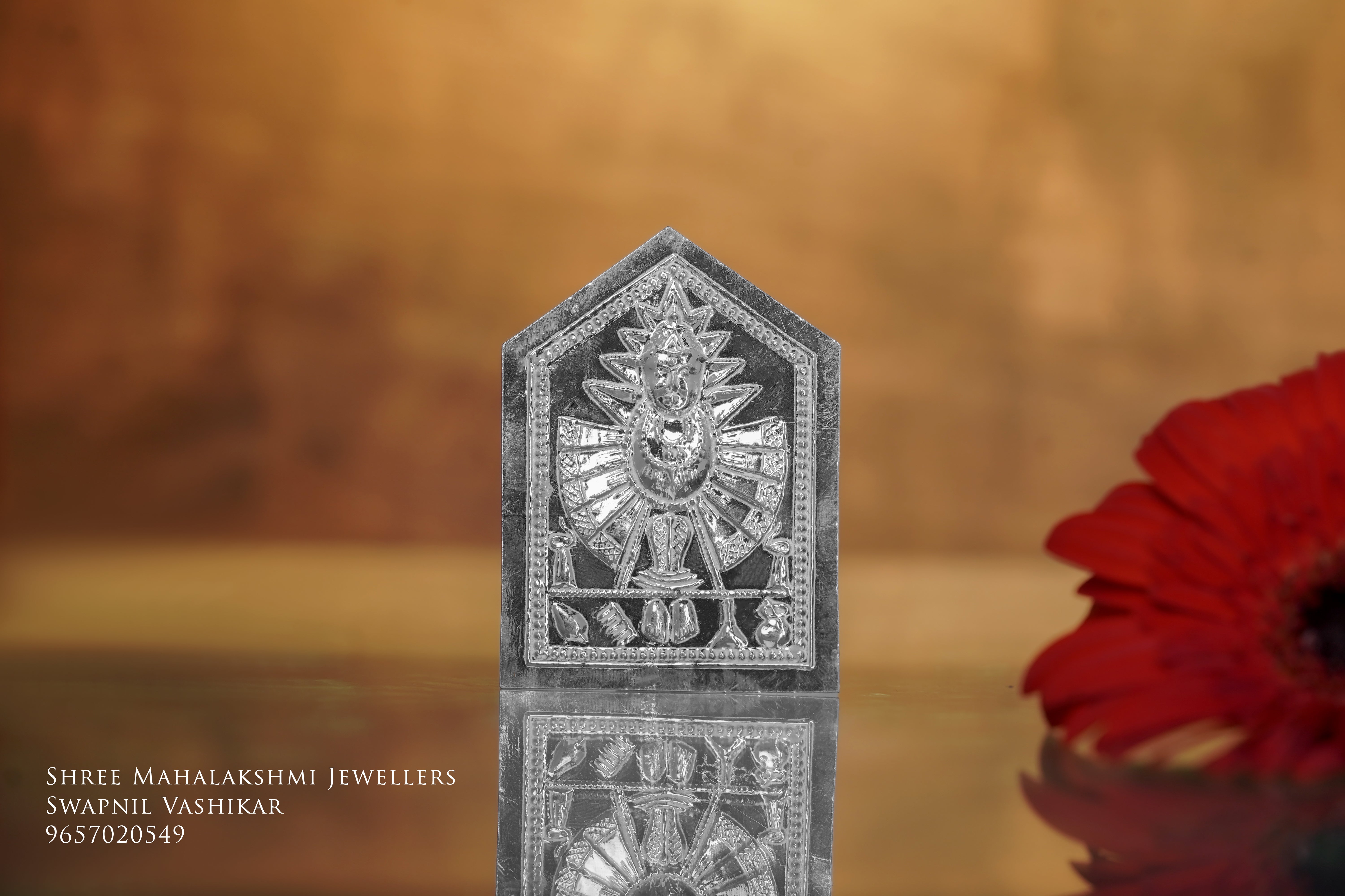 Renuka mata 2D taak in silver