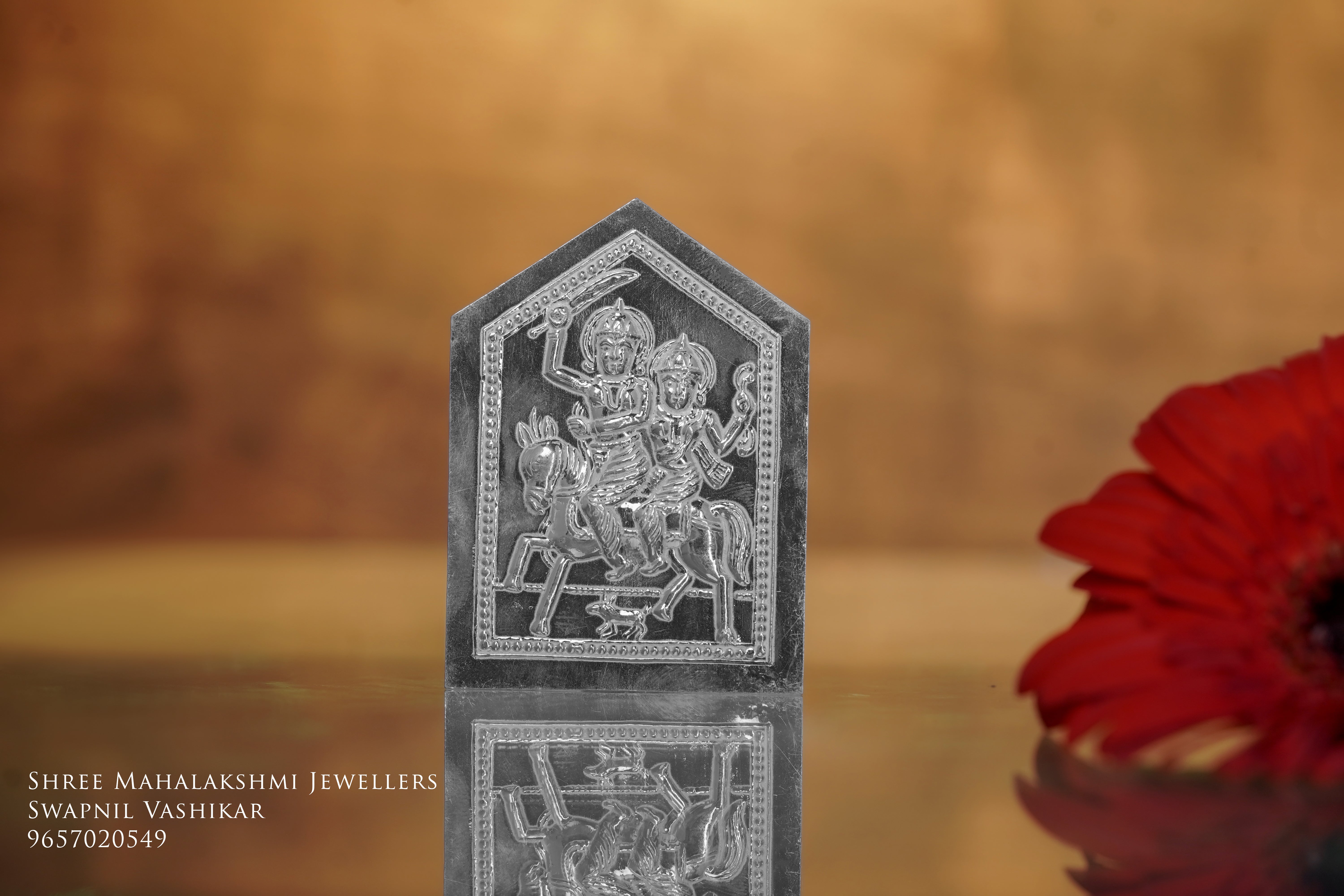 Khandoba Mhalsa 2D taak in silver