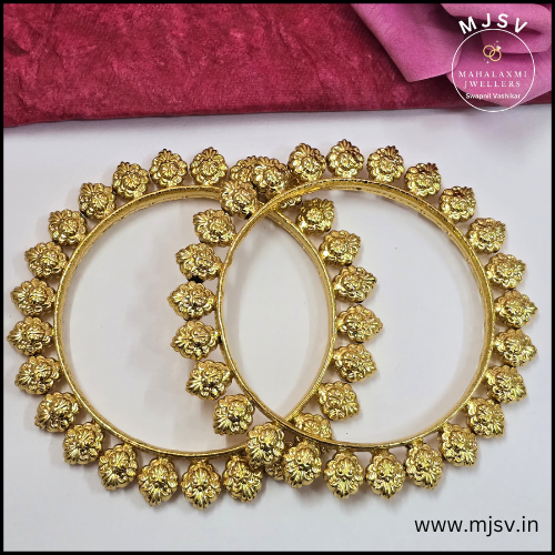 Real gold coated Kirtimukh Bangles