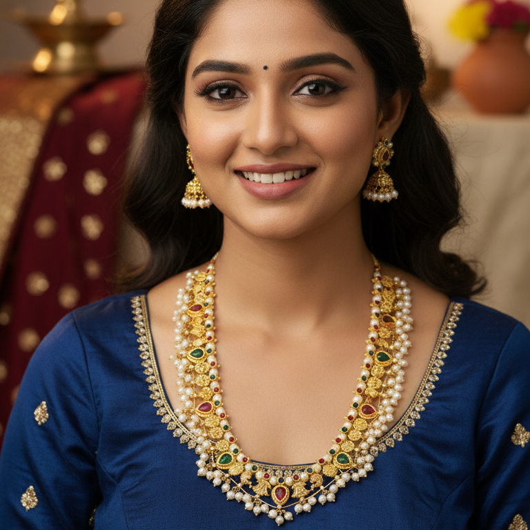 Premium Kolhapuri Pearl Saaj