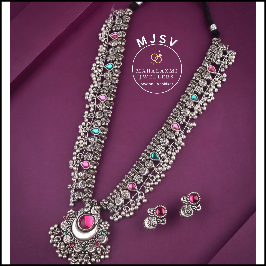 Silver coated Chandrakor short saaj set