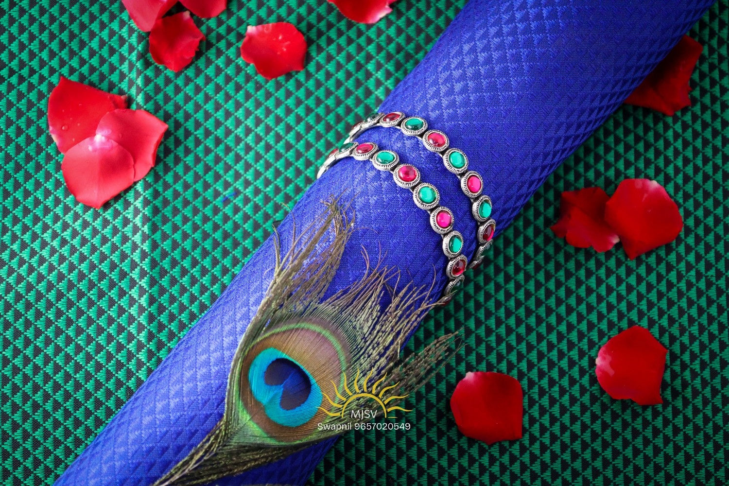 Silver Oxidised Ratna Bangles