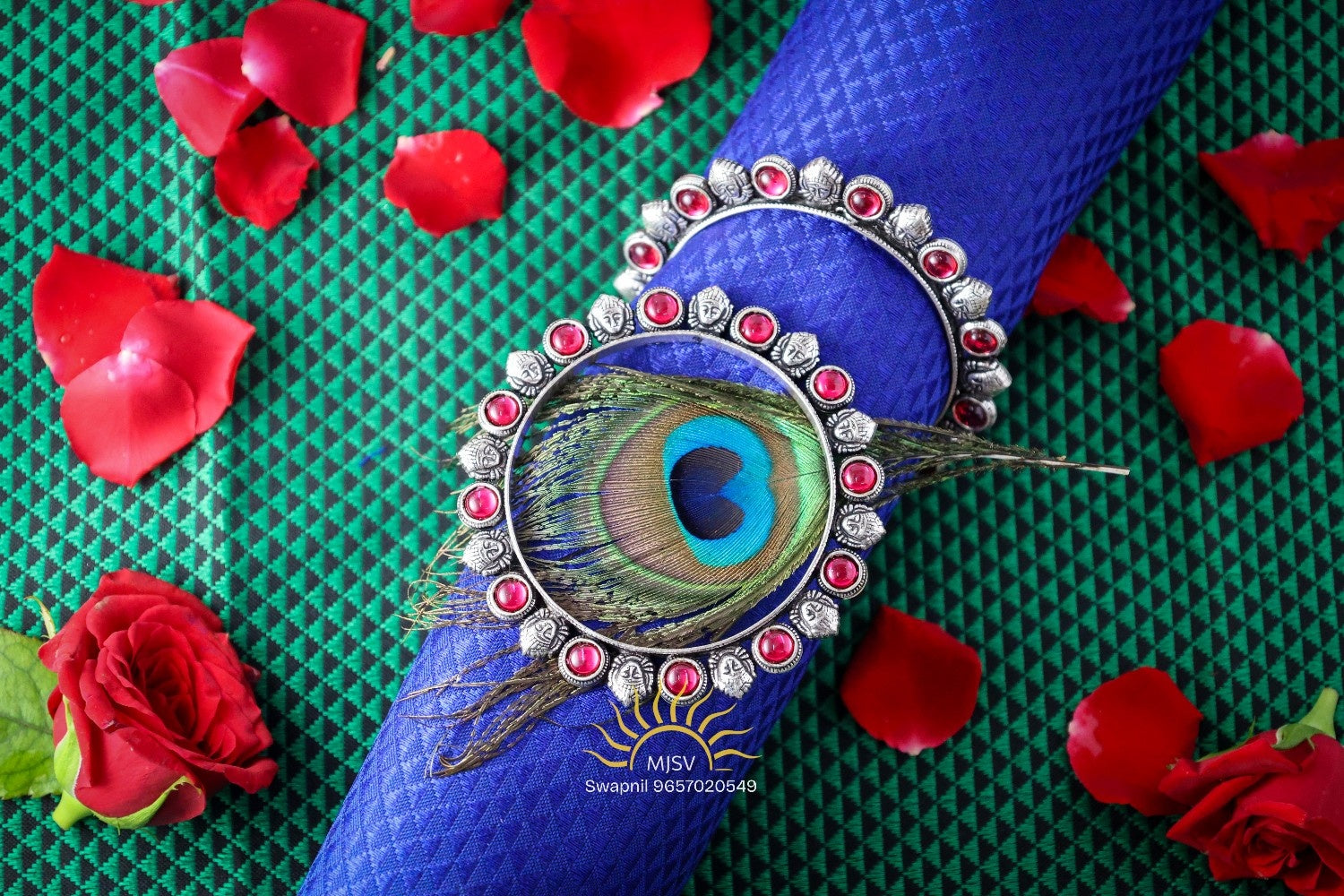 Silver Oxidised Durga Laxmi Bangles