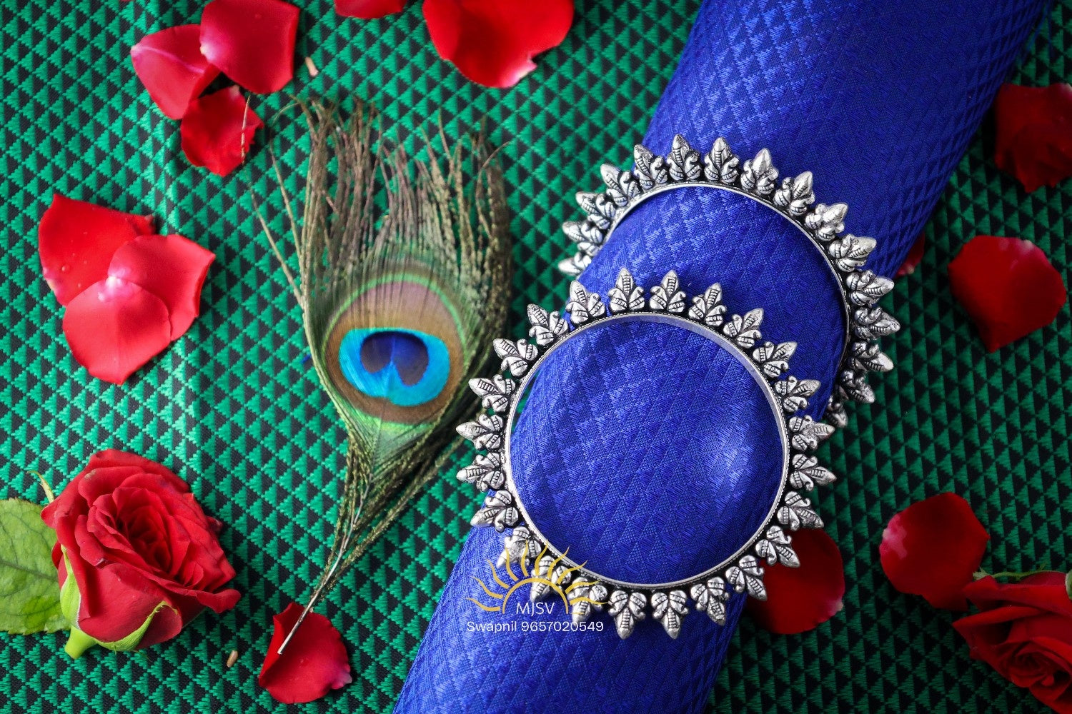 Silver Oxidised Navya Bangles