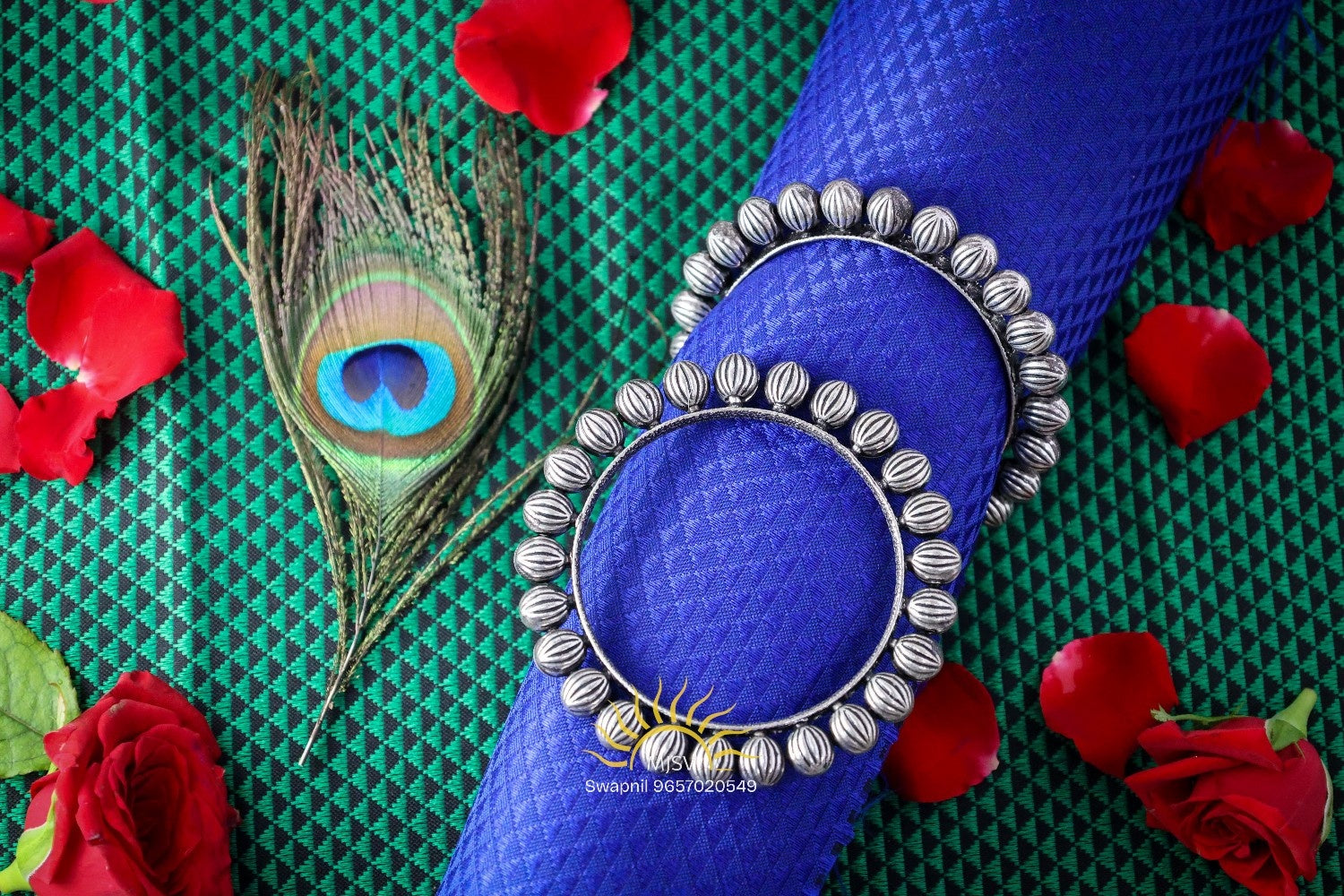 Silver Oxidised Kirti Bangles