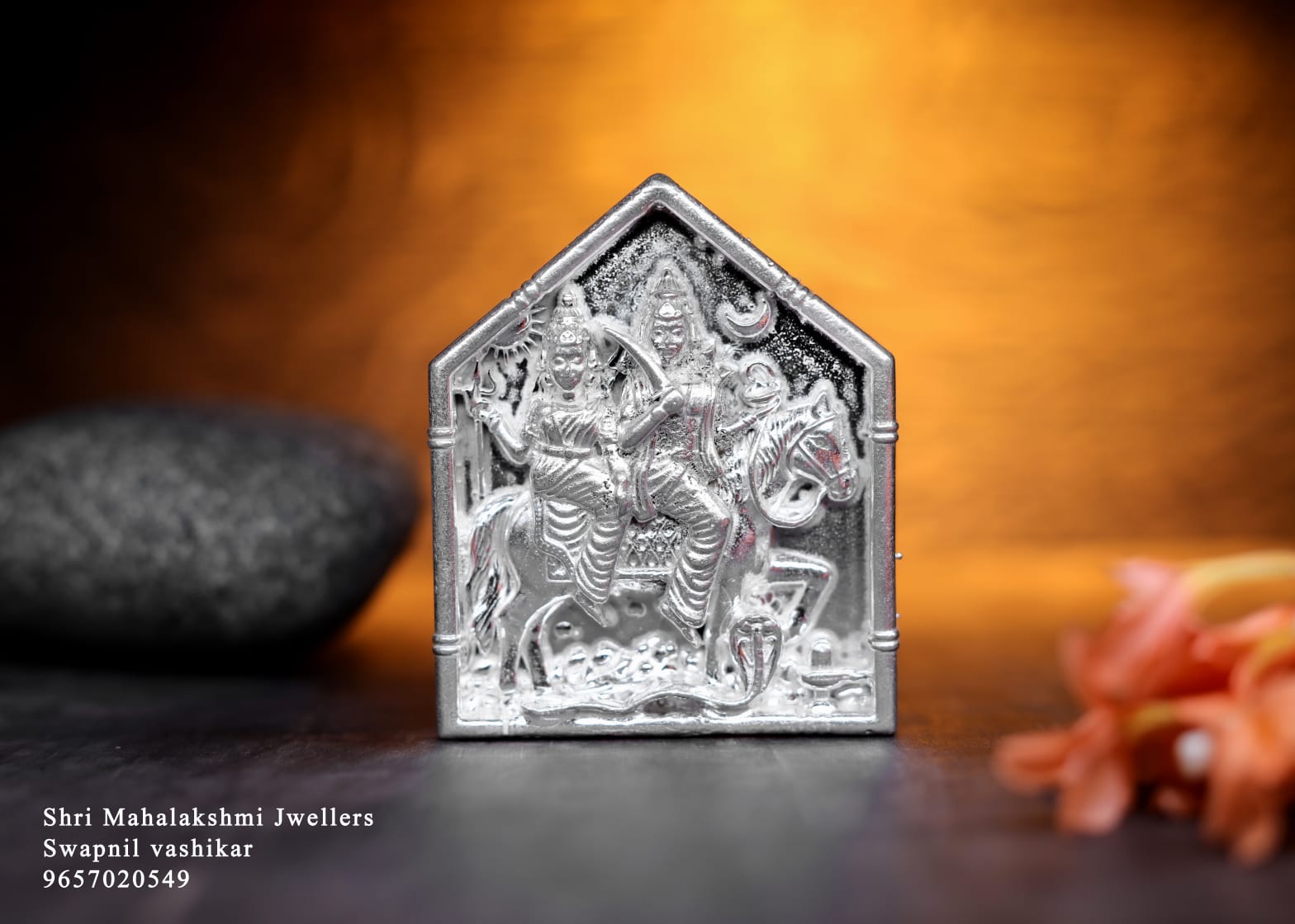 Bhairi bhawani 3D taak in silver