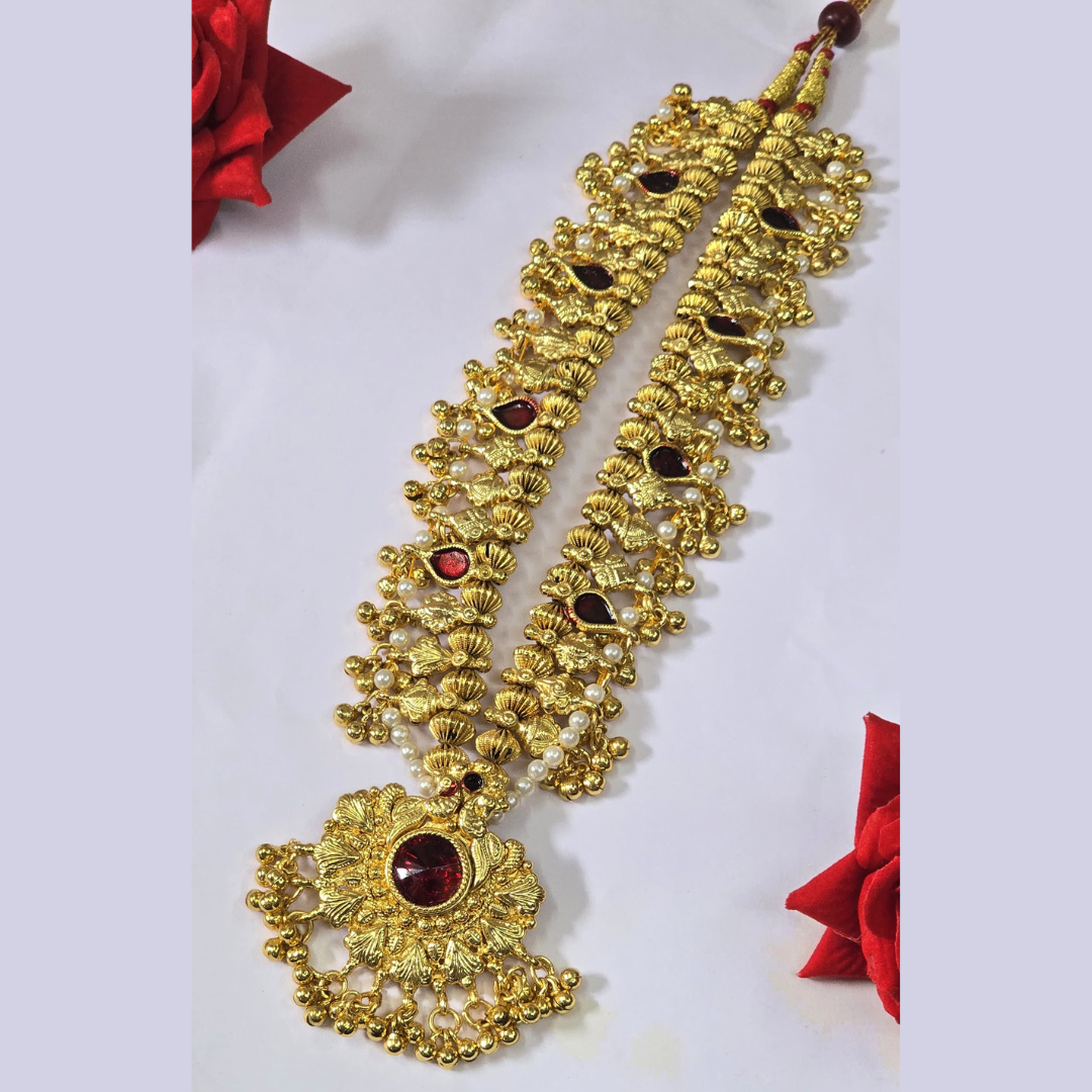 1gm gold - kolhapuri saaj set - fusion 2