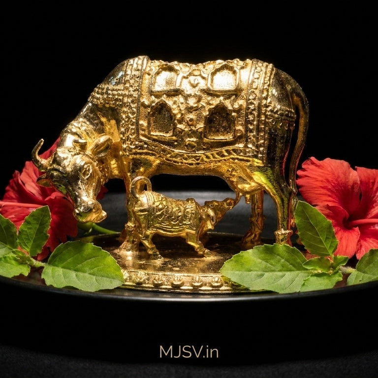 kamdhenu idol in Panchdhatu
