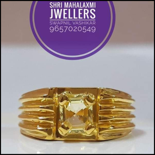 Bold Ring for men - Yellow stone