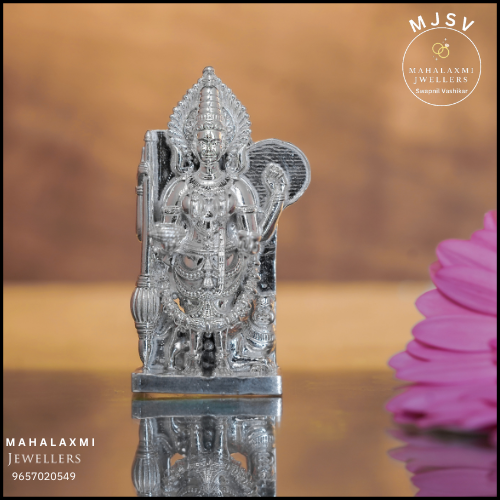 Kolhapur Mahalaxmi mul swarup silver idol 3 inches