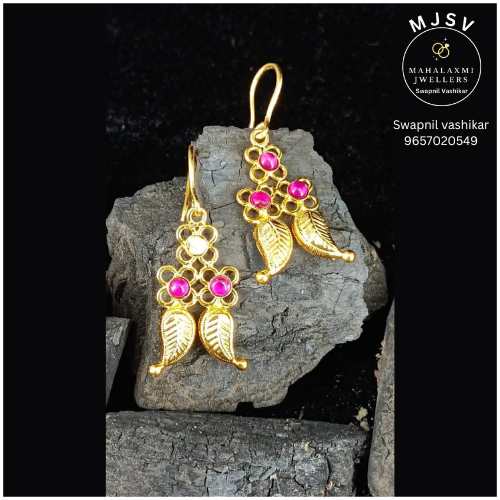 Silver Falguni earrings with gold coated