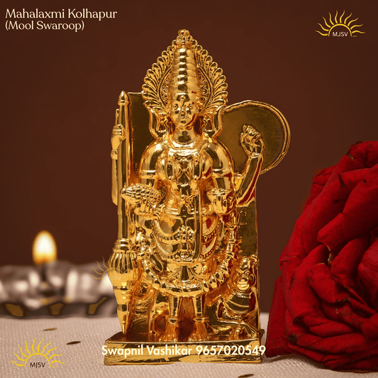 Kolhapur mahalaxmi mul swarup idol 3 inches New Version .