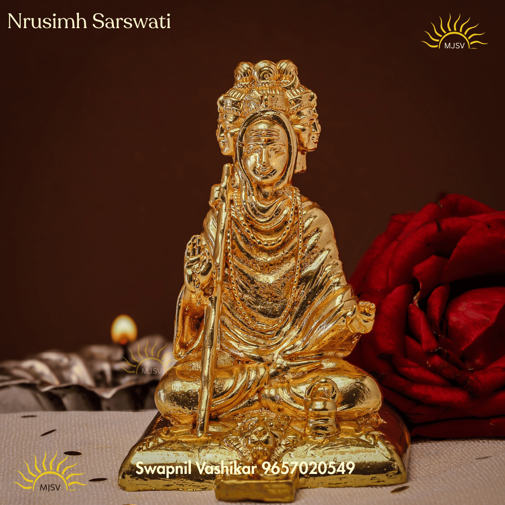 Nrusinh Saraswati Maharaj Murti In Panchdhatu