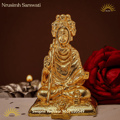 Nrusinh Saraswati Maharaj Murti In Panchdhatu
