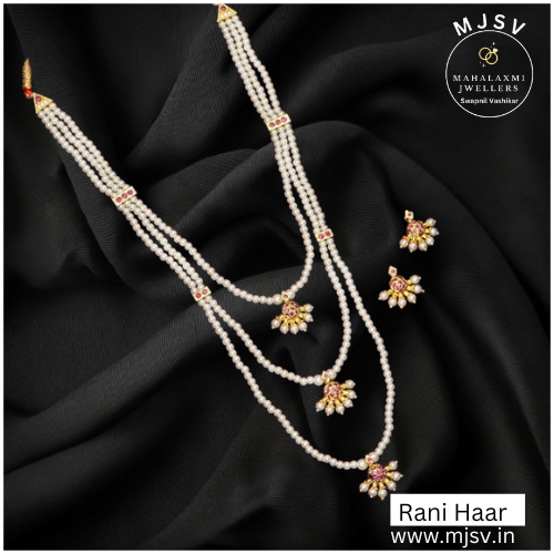 1gm gold pendents & pearl rani haar set