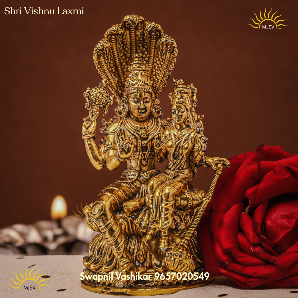Vishnu Laxmi idol in Panchdhatu