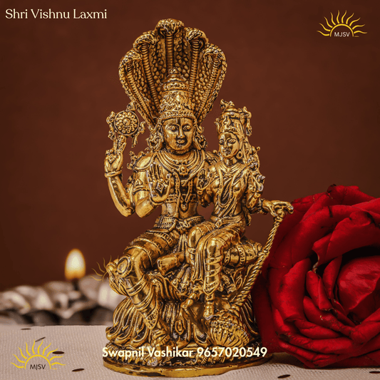 Vishnu Laxmi idol in Panchdhatu