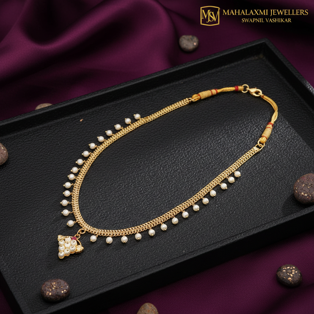 Designer Kolhapuri Pearl Thushi With Designer Locket
