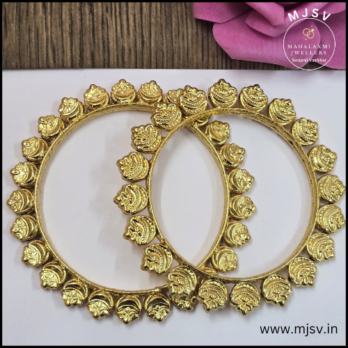 Real gold coated Chandra Bangles