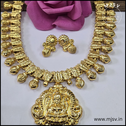 1 gm gold Rajeshwari necklace set