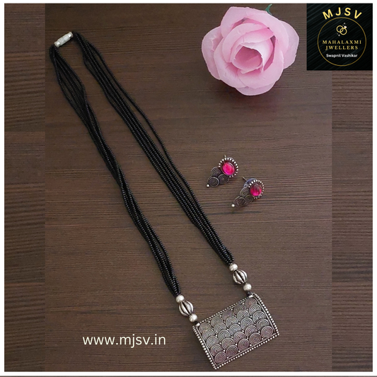 Silver Coated short Mangalsutra set 1