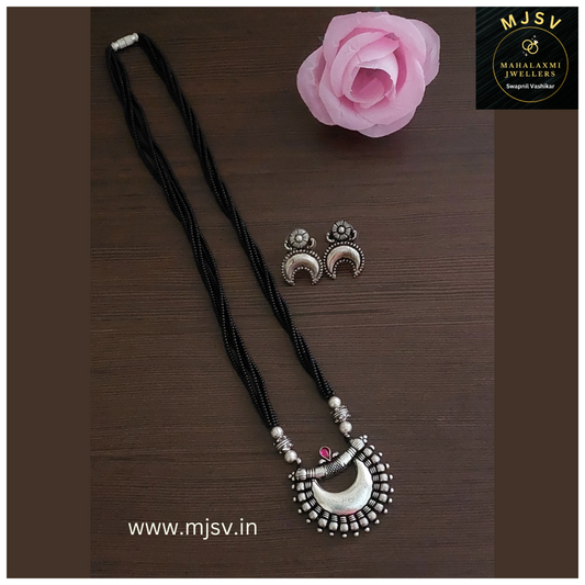 Silver Coated short Mangalsutra set 2