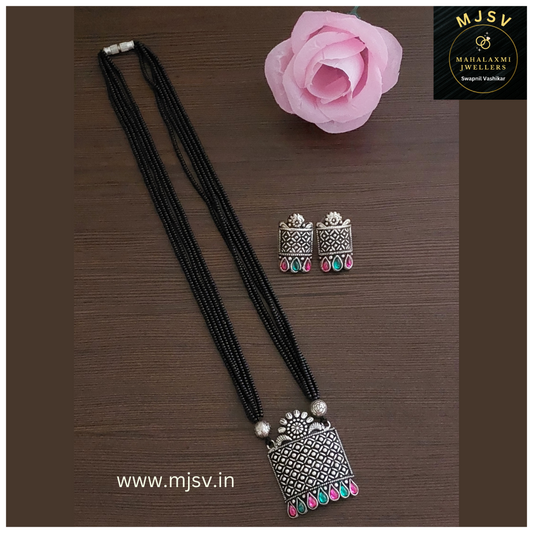 Silver Coated short Mangalsutra set 4