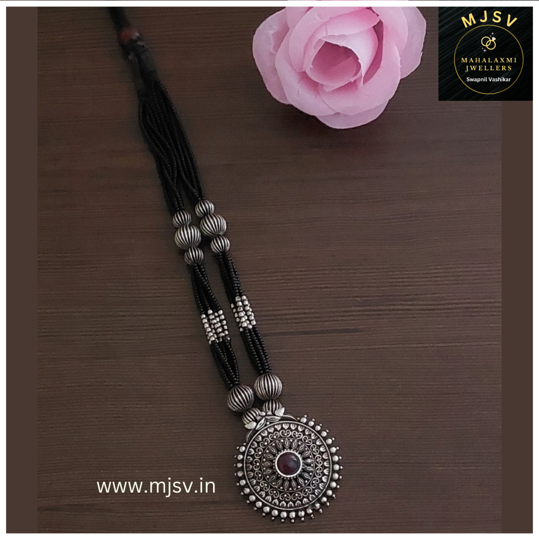 Silver Coated short Mangalsutra set 5