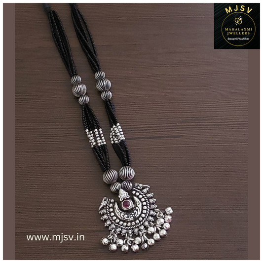 Silver Coated short Mangalsutra set 6