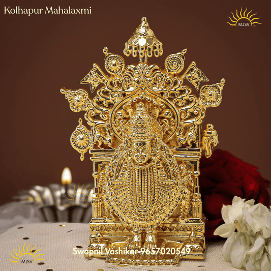 Kolhapur mahalaxmi in alankar Puja in panchdhatu 5 inch New Version
