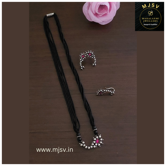 Silver Coated short Mangalsutra set 7