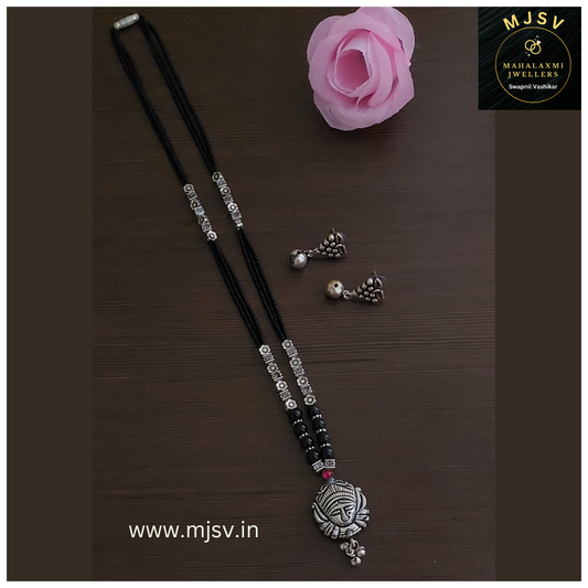 Silver Coated short Mangalsutra set 8