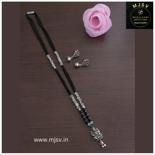 Silver Coated short Mangalsutra set 10