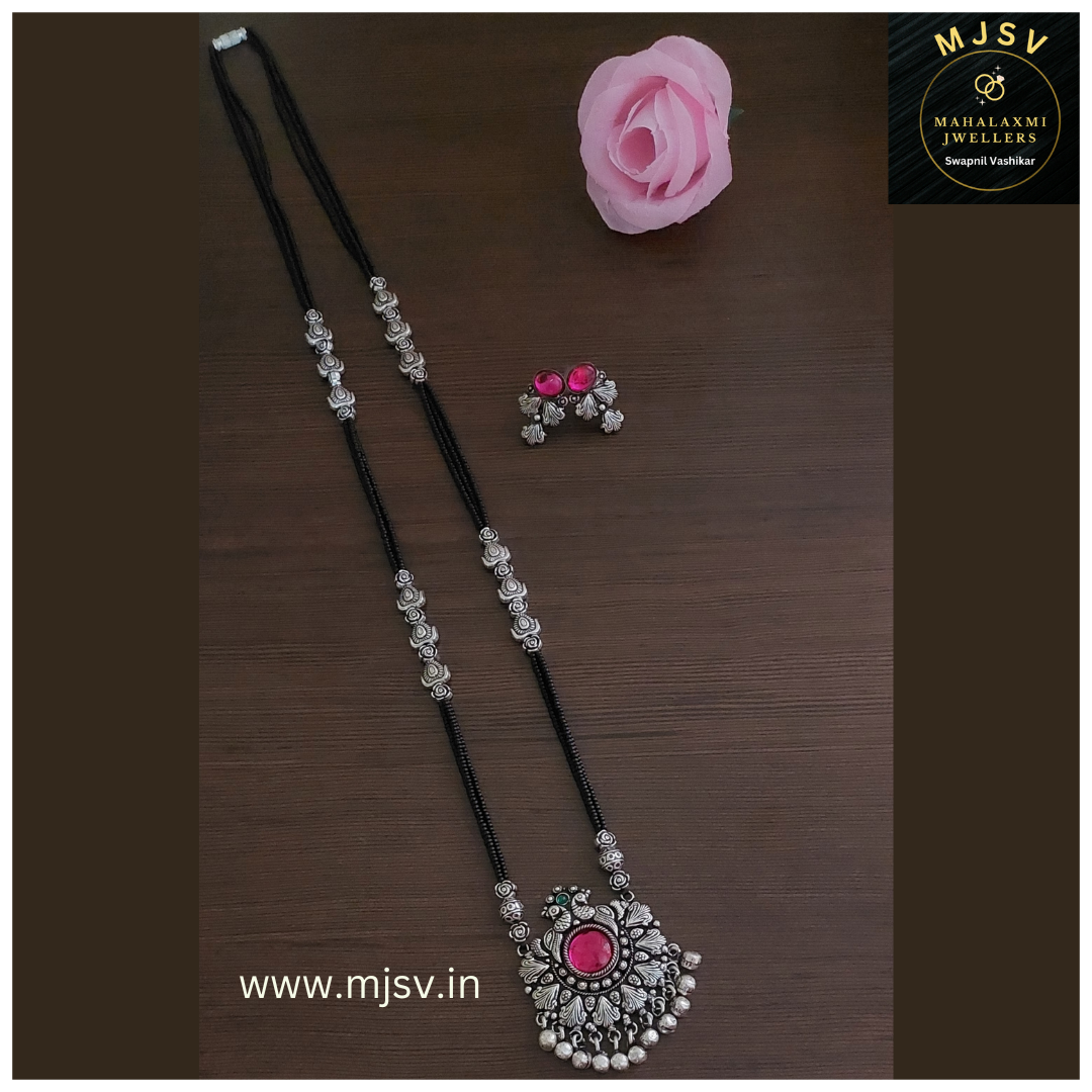 Real silver coated Long Mangalsutra set 5