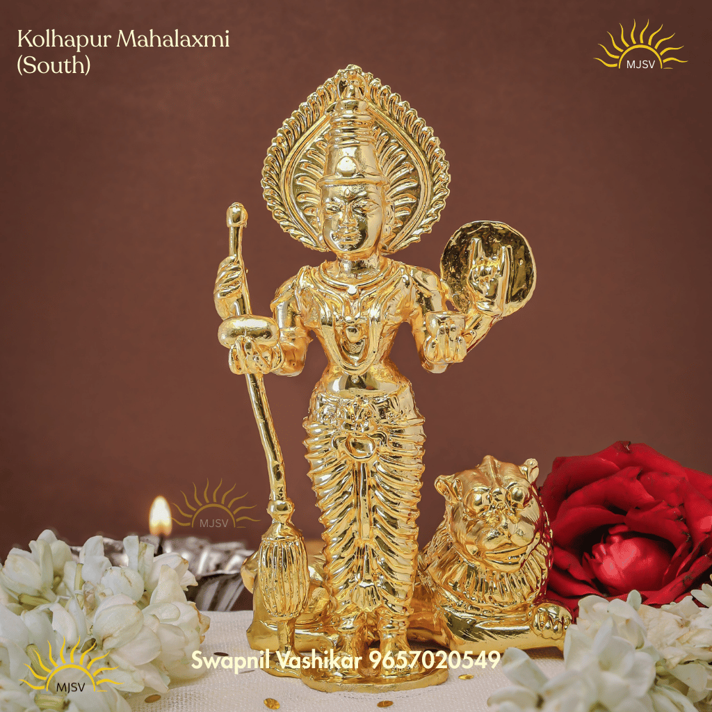 Kolhapur Mahalaxmi idol in panchdhatu south indian style New Version