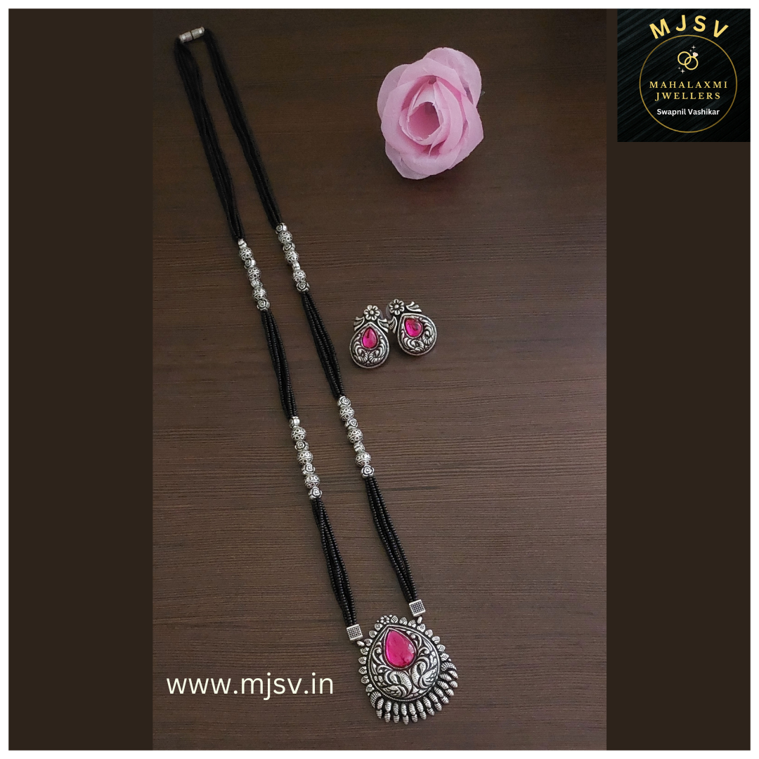 Real silver coated Long Mangalsutra set 9