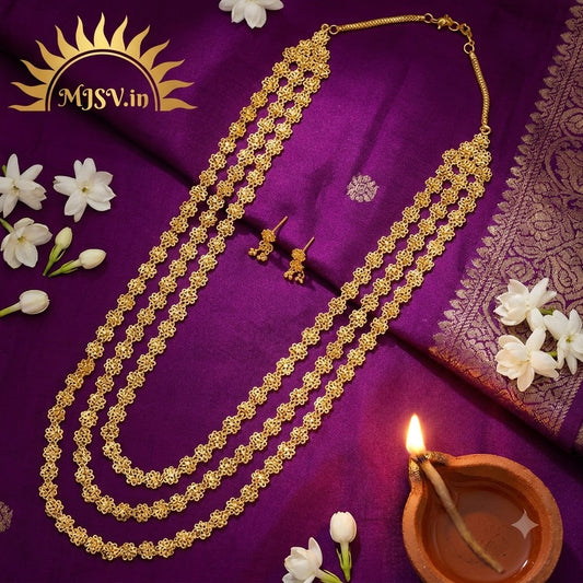 Traditional Maharashtrian Bakul haar 3 line