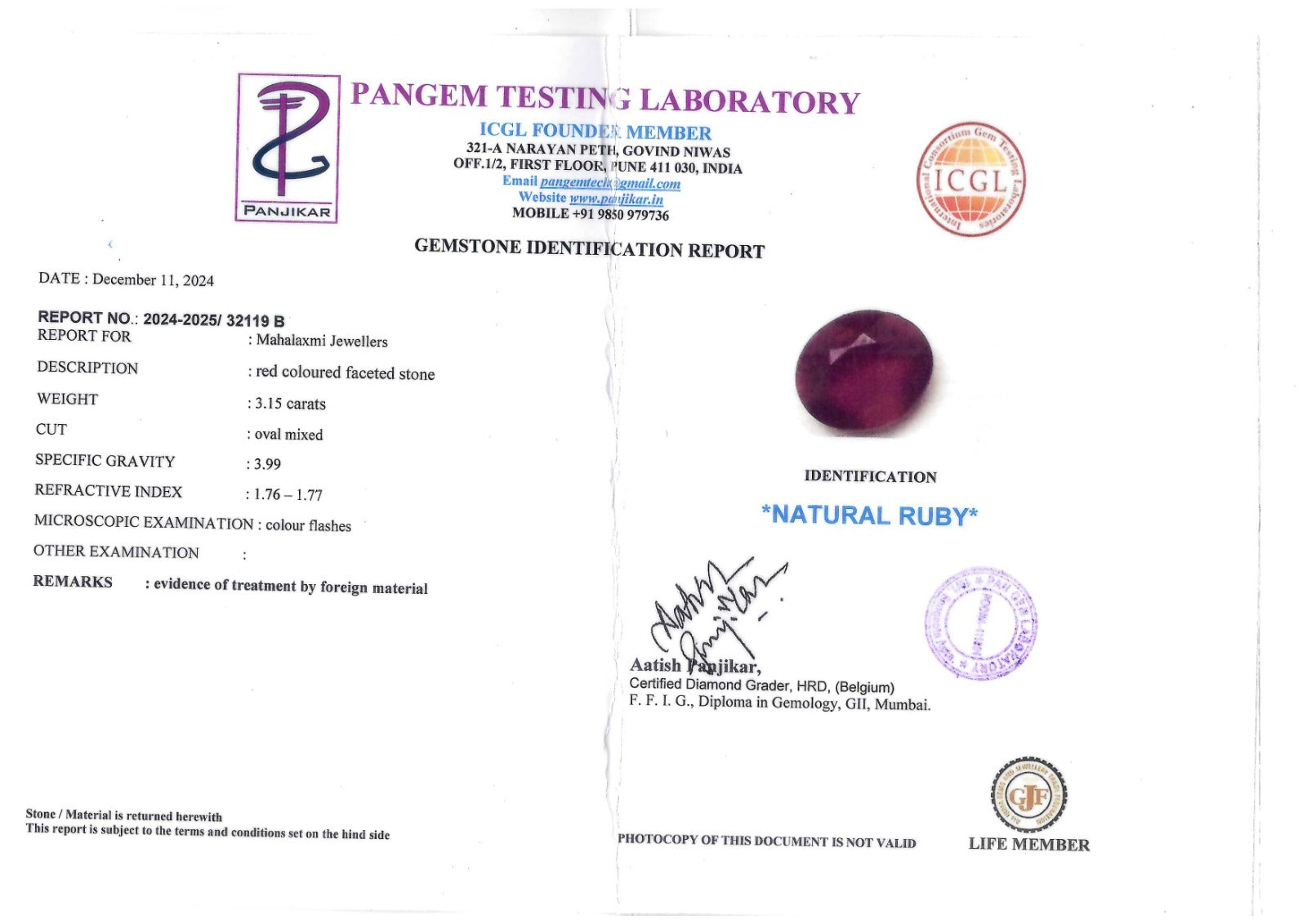 Real Ruby 3.15 Carats