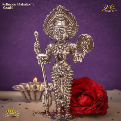 Kolhapur Mahalaxmi In Silver In south Pattern