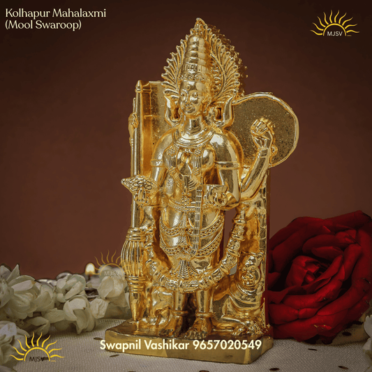 Kolhapur mahalaxmi mul swarup idol 5 inches New Version .