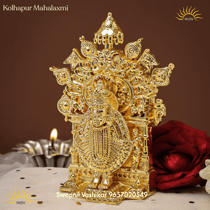 Kolhapur mahalaxmi in alankar Puja in panchdhatu 3 inch New Version