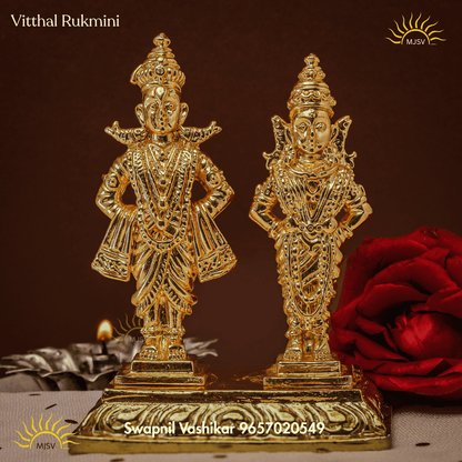 Vithal rukmini 3d idol in Panchdhatu
