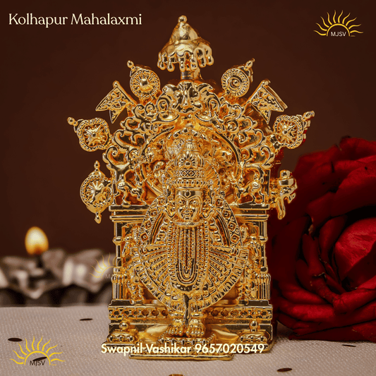 Kolhapur mahalaxmi in alankar Puja in panchdhatu 3 inch New Version