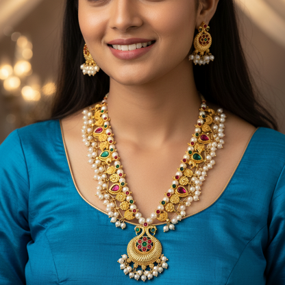 Premium Peacock Saaj