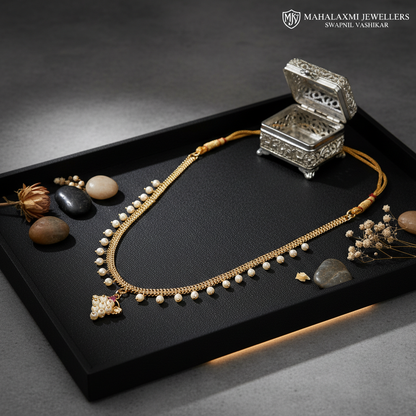 Designer Kolhapuri Pearl Thushi With Designer Locket