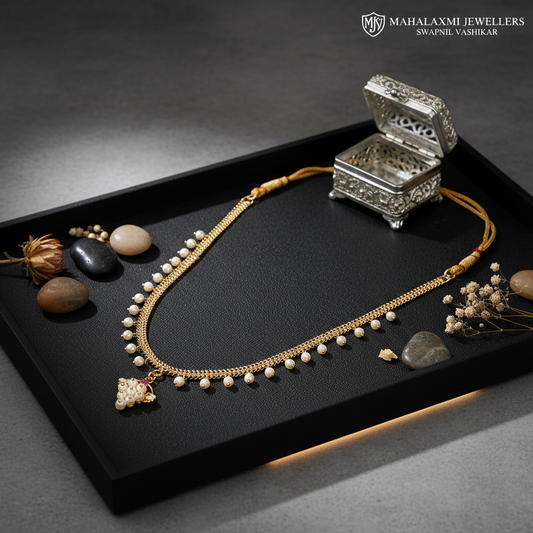 Designer Kolhapuri Pearl Thushi With Designer Locket