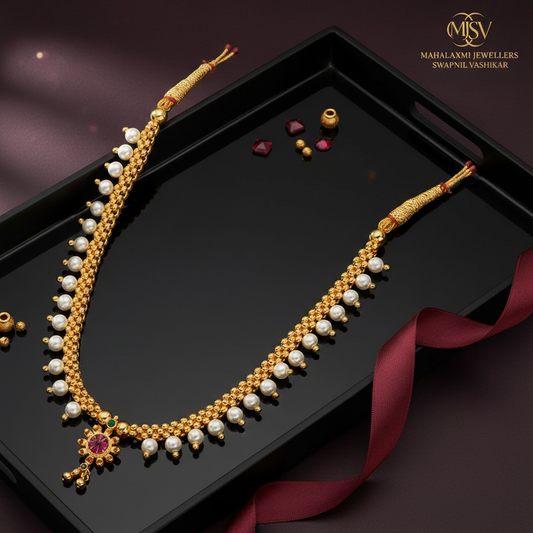 Designer Kolhapuri Pearl Thushi