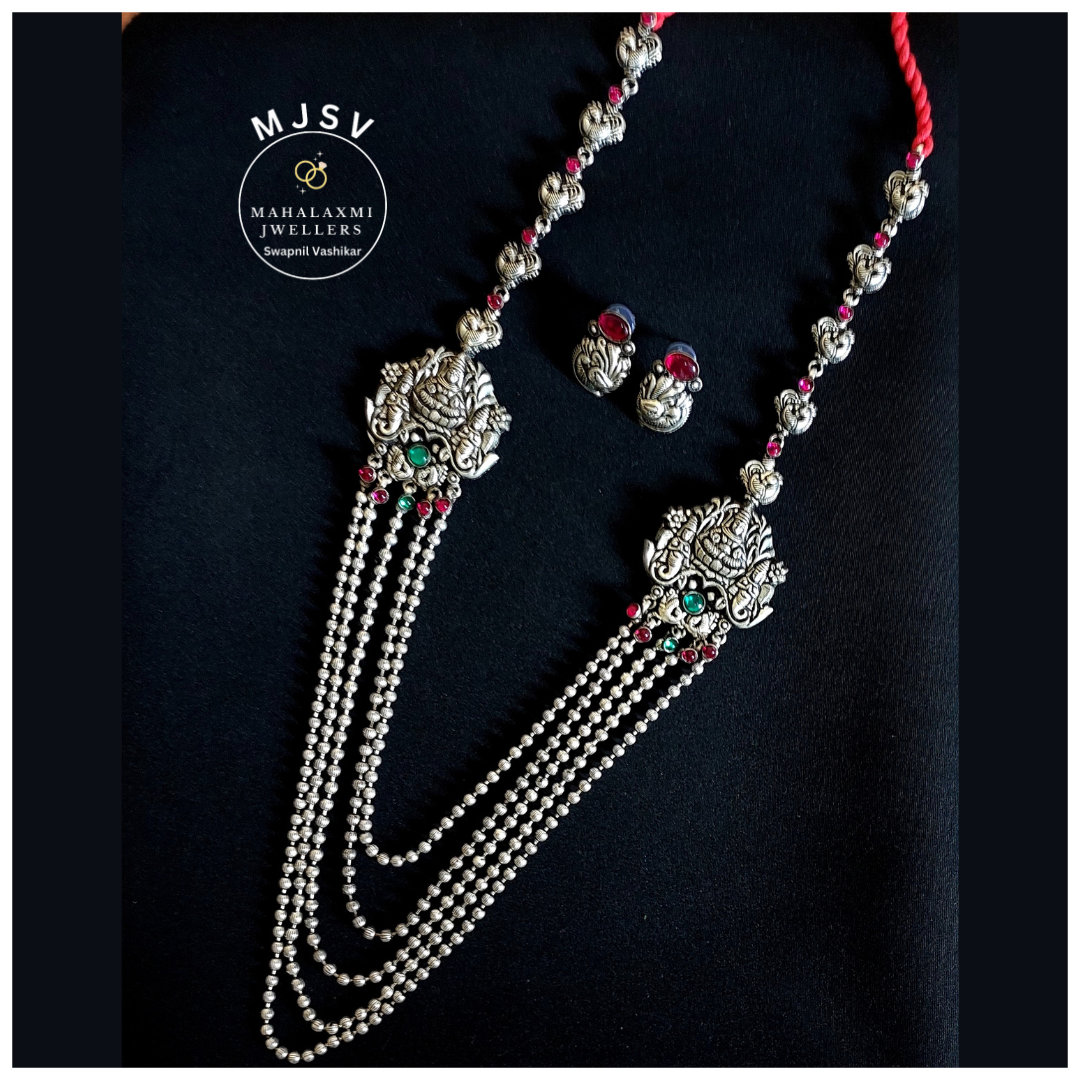 Silver coated Pihu haar set