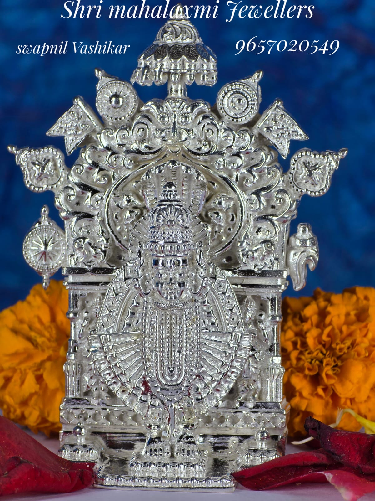 Kolhapur Mahalaxmi with Prabhawal in silver